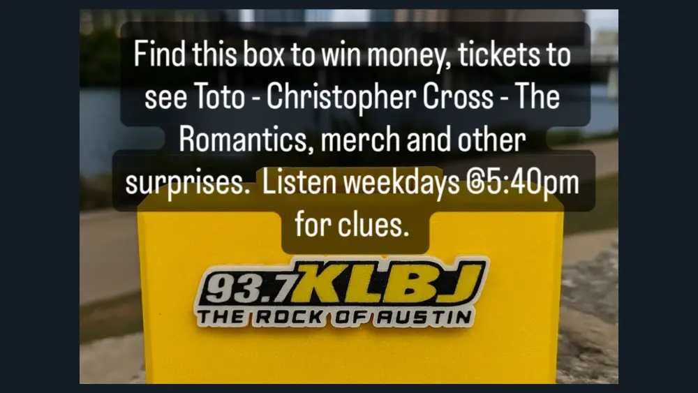 KLBJ Prize box header image Drew afternoon drive