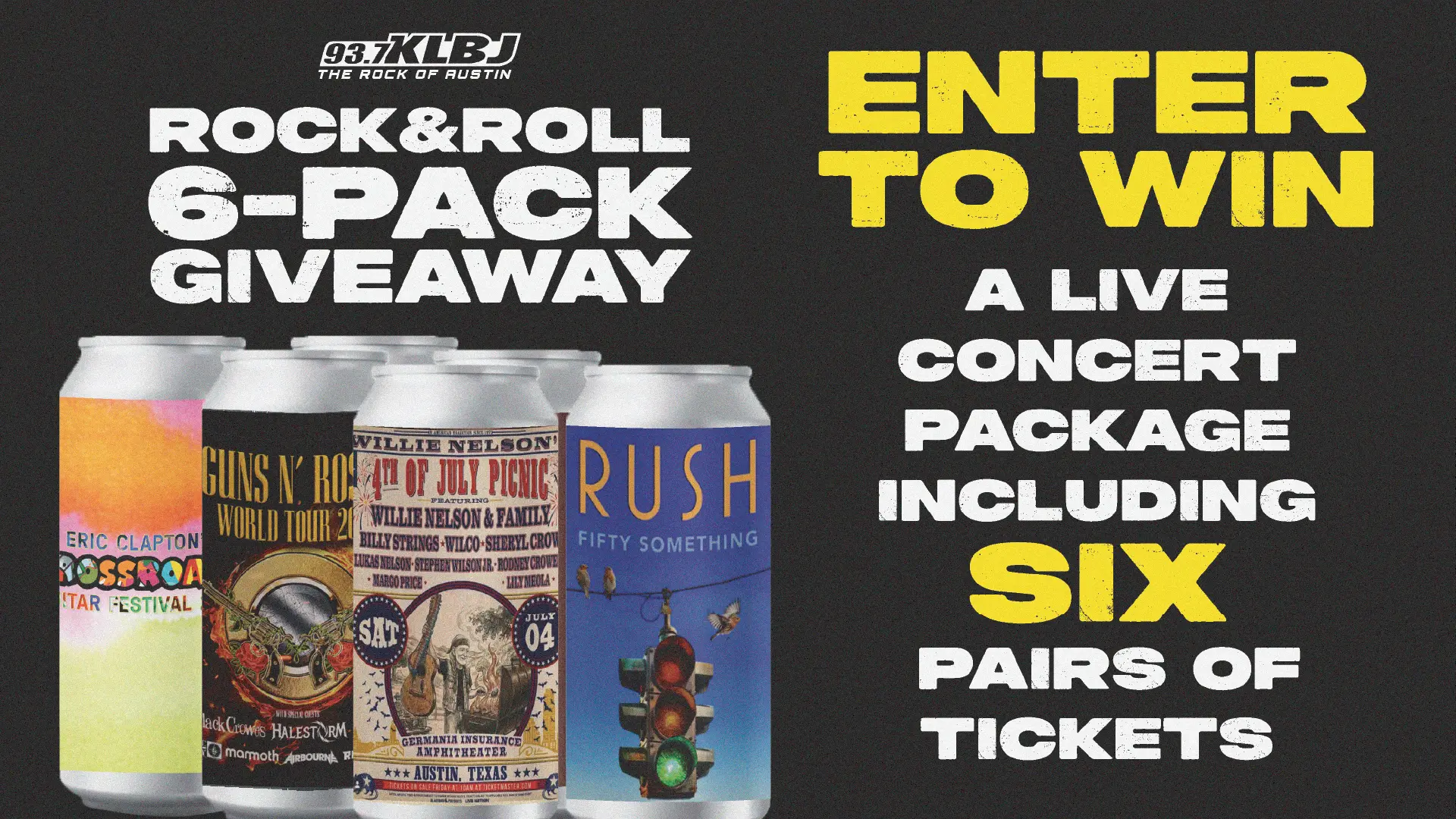 6 pack ticket giveaway header klbj concert package 2026