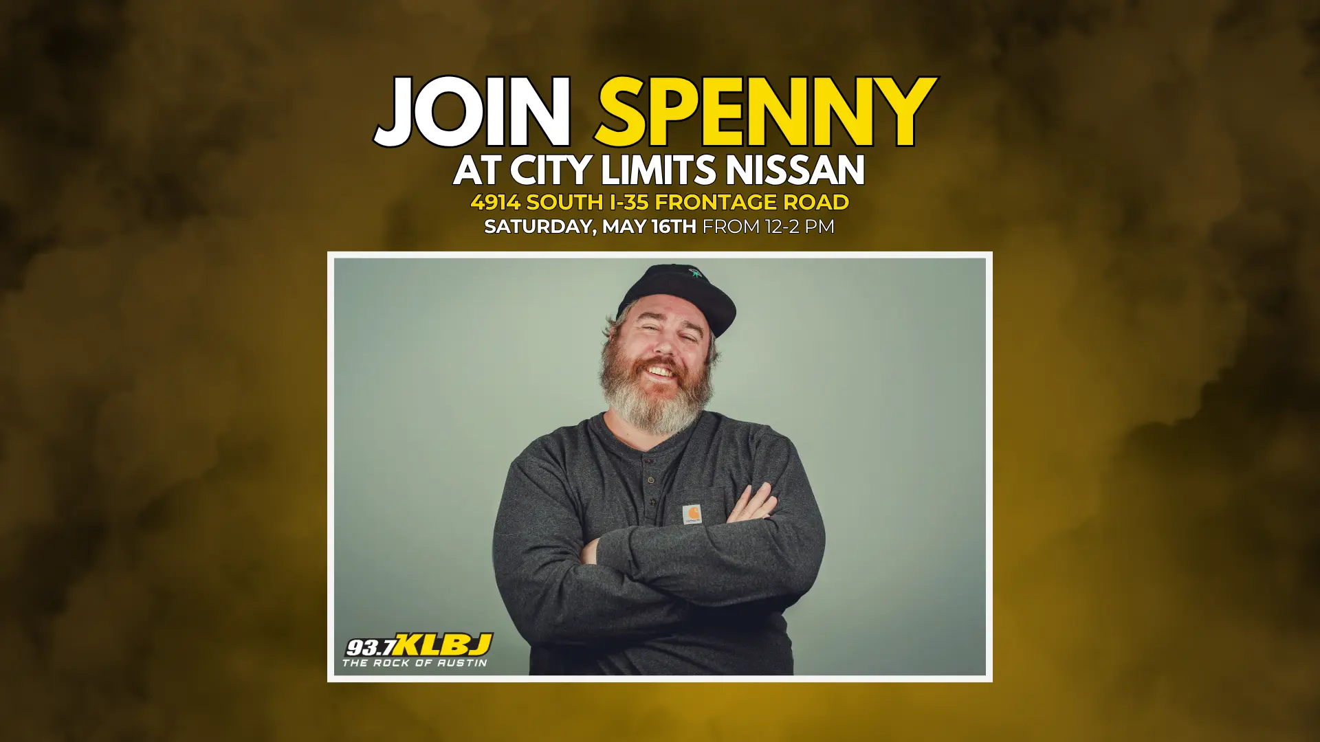 Join Spenny at City Limits Nissan on Saturday, May 16th!