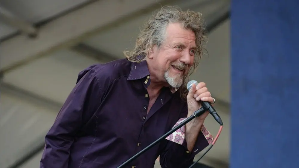Robert Plant^ lead singer of Led Zeppelin^ performs with his band Robert Plant and the Sensational Space Shifters at the 2014 New Orleans Jazz and Heritage Festival. New Orleans^ LA - April 26^ 2014