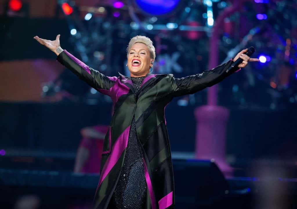 Pink performing on stage