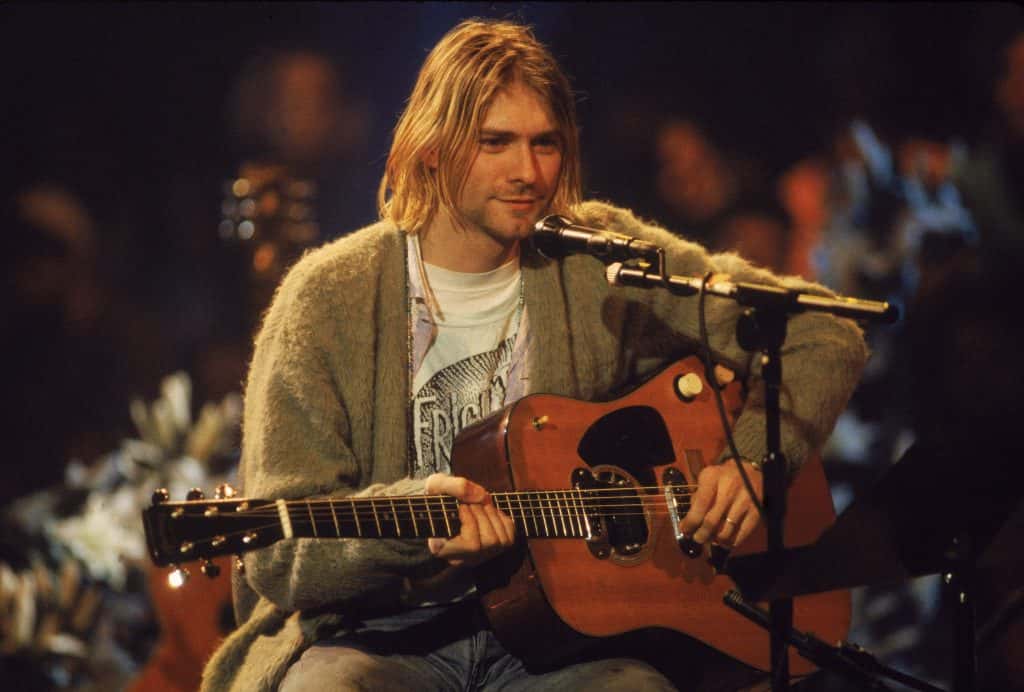 Kurt Cobain on stage