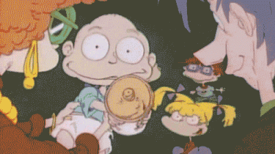 Animated Picture of Rugrats Baby And Title Sequence of TV Show