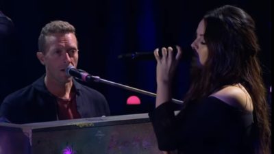 Coldplay and Selena Gomez debut their new single "Let Somebody Go" on The Late Late Show with James Corden.