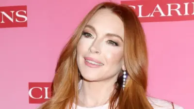 Lindsay Lohan at the Clarins New Product Launch Party on the Private Residence on March 15^ 2024 in Los Angeles^ CA