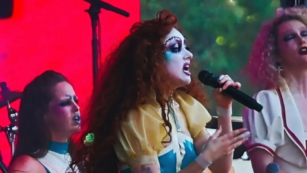 Chappell Roan performs for a huge crowd at Bonnaroo music festival Manchester^ Tennessee USA - 06-16-2024
