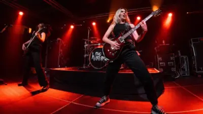 The Warning (Mexican hard rock band from Monterrey) perform on stage at La Nau on June 17^ 2023. BARCELONA - JUN 17
