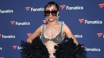 Doja Cat arrives for Michael Rubin's 2022 Fanatics Super Bowl Party on February 12^ 2022 in Culver City^ CA