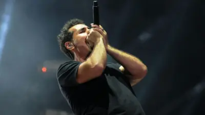 Vocalist Serj Tankian of System Of A Down during presentation at Rock in Rio 2015 in Rio de Janeiro^ Brazil. Rio de Janeiro^ September 25^ 2015