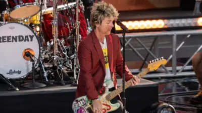 Billie Joe Armstrong performs with rock group Green Day during ABC Good Morning America concert in Central Park in New York on July 26^ 2024
