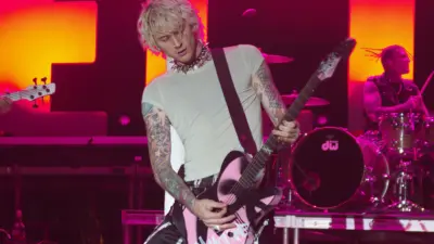 Machine Gun Kelly performs on stage at the Audacy Beach Festival. FORT LAUDERDALE^ FLORIDA - DECEMBER 4^ 2022