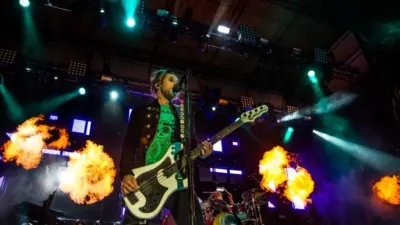 Eric Bass of Shinedown performs at the Rockstar Uproar Festival on September 25^ 2012 in Nampa^ Idaho.