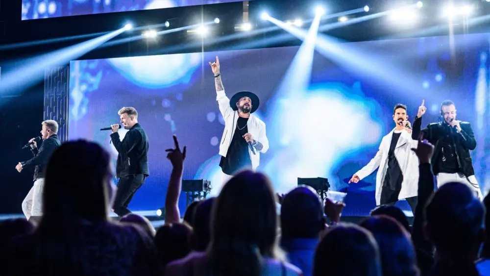 Backstreet Boys perform at the 2019 iHeartRadio Music Festival. Las Vegas^ NV^ USA - September 20^ 2019