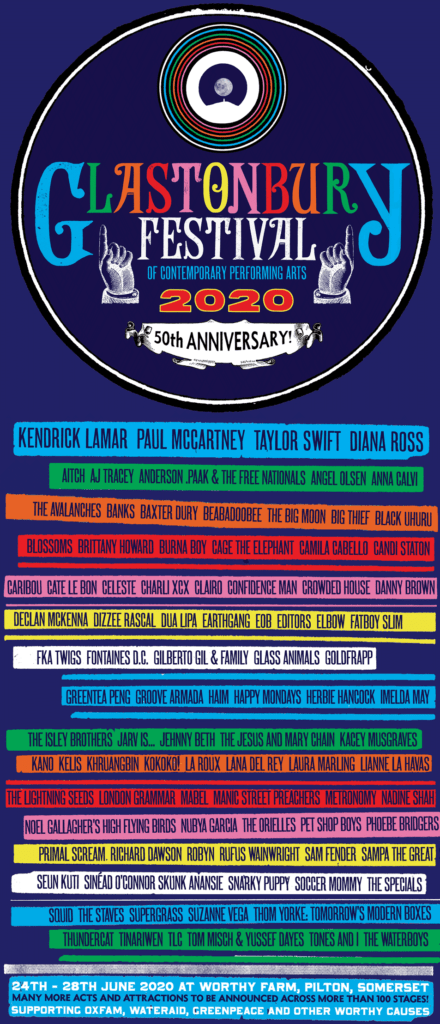 Glastonbury 2020 lineup 50th anniversary 