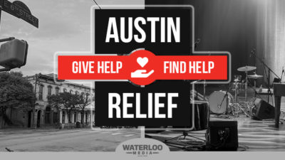 AUSTIN RELIEF. Give Help. Find Help. Waterloo Media, Austin, texas