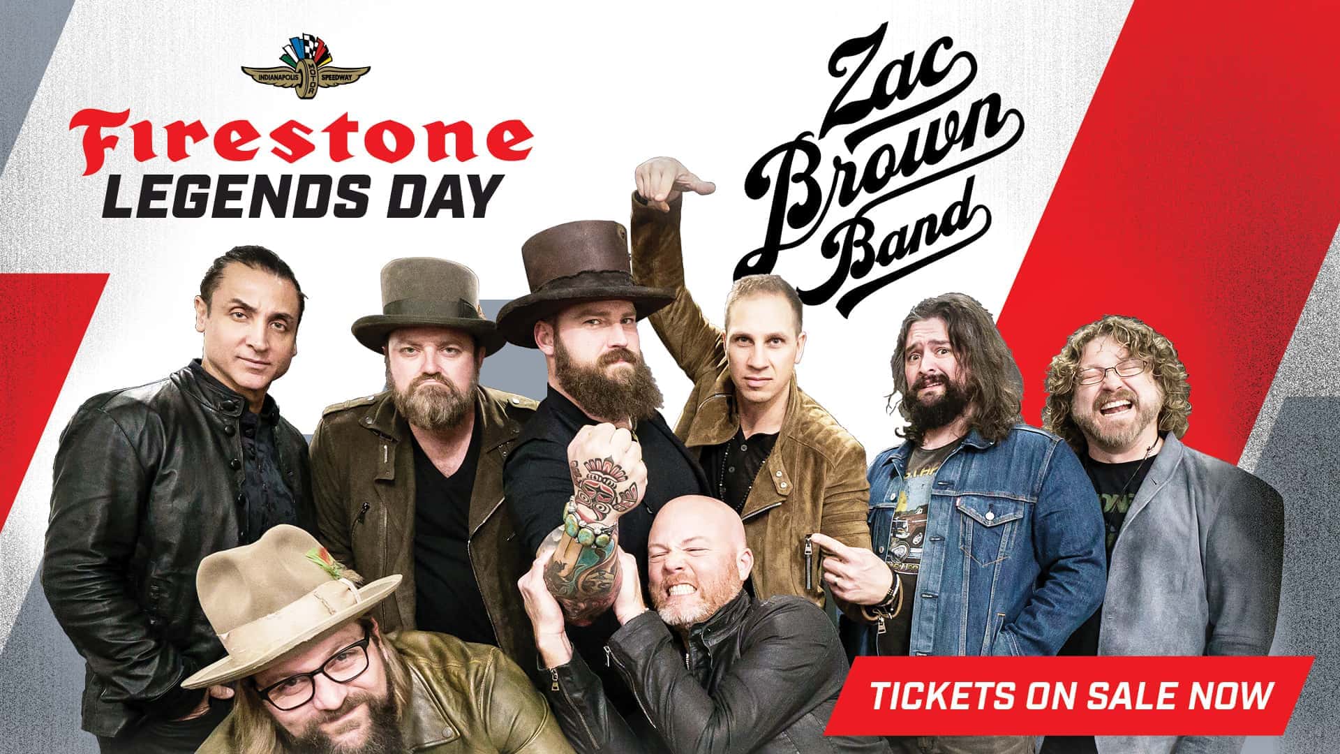 Zac Brown Band to Headline Firestone Legends Day Concert at IMS 97.1