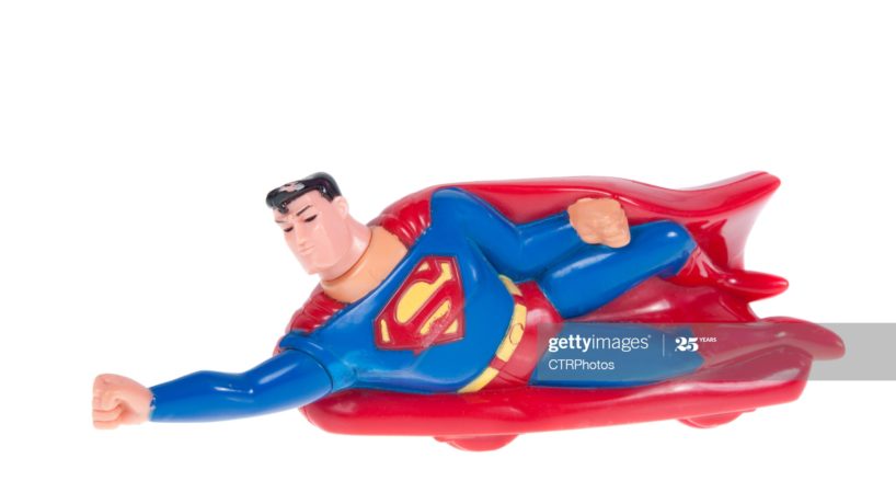 Superman toy flying