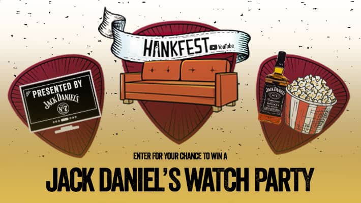 Jack Daniel's Watch Party Header with coach tv and popcorn