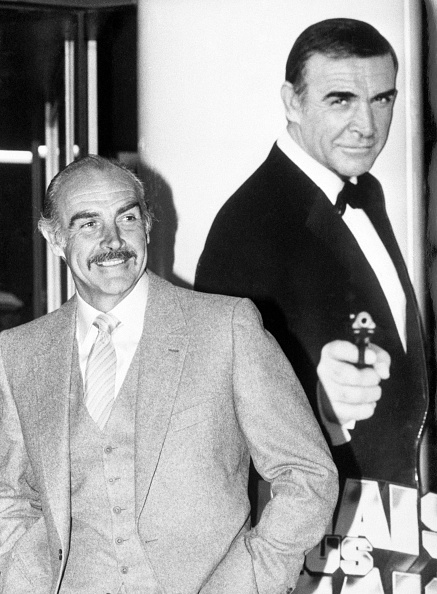 Sean Connery backed by his own likeness as James Bond. 
