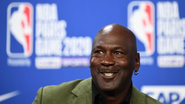 Michael Jordan smiling at the camera