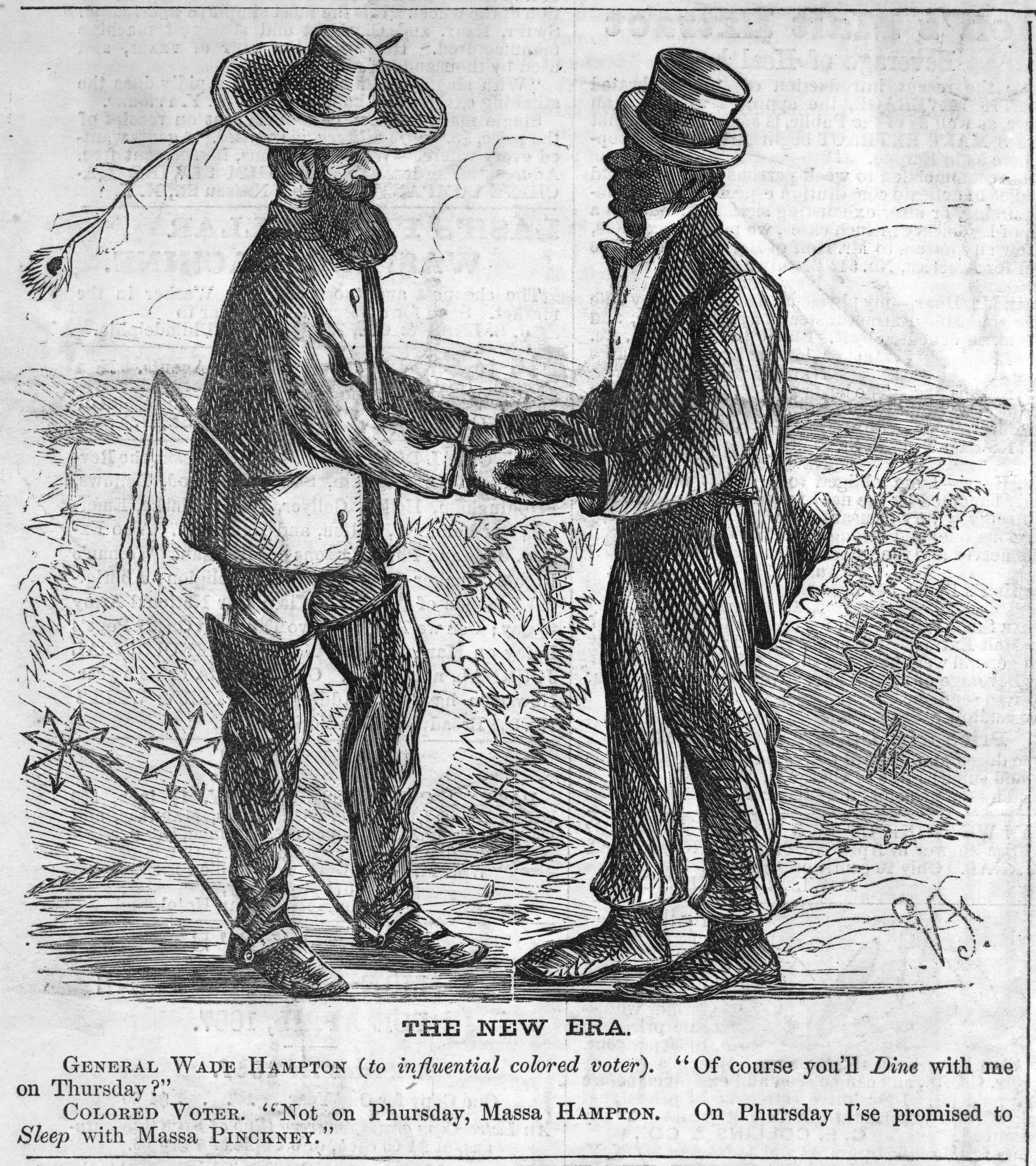 Cartoon of Slave Owner with a Former Slave