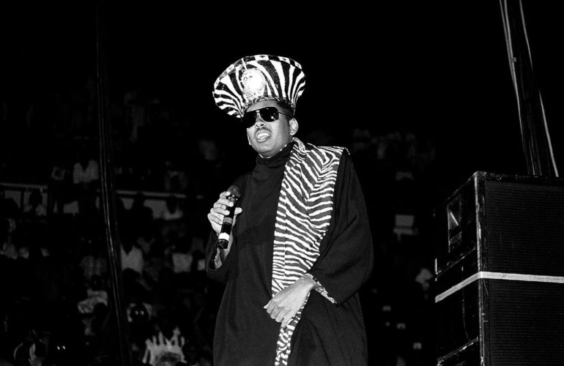 INDIANAPOLIS - JULY 1990: Rapper Shock G. of Digital Underground performs at Market Square Arena in Indianapolis, Indiana in July 1990.