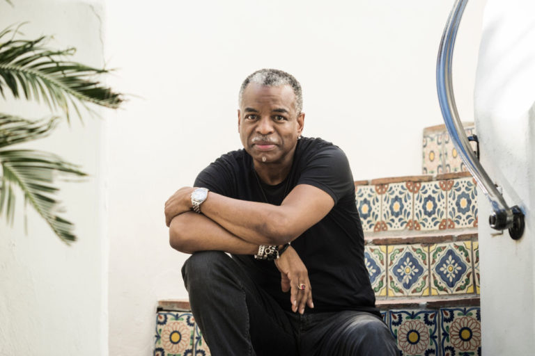 LOS ANGELES, CA - April 28, 2020: Actor, director and podcaster LeVar Burton poses for a portrait outside of his home on Tuesday afternoon.