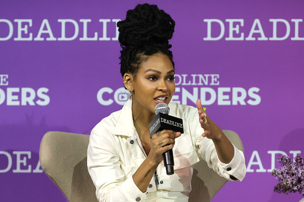 Actor Meagan Good speaks onstage during Amazon Prime Video's 'Harlem' panel during Deadline Contenders Television at Paramount Studios on April 10, 2022 in Los Angeles, California.