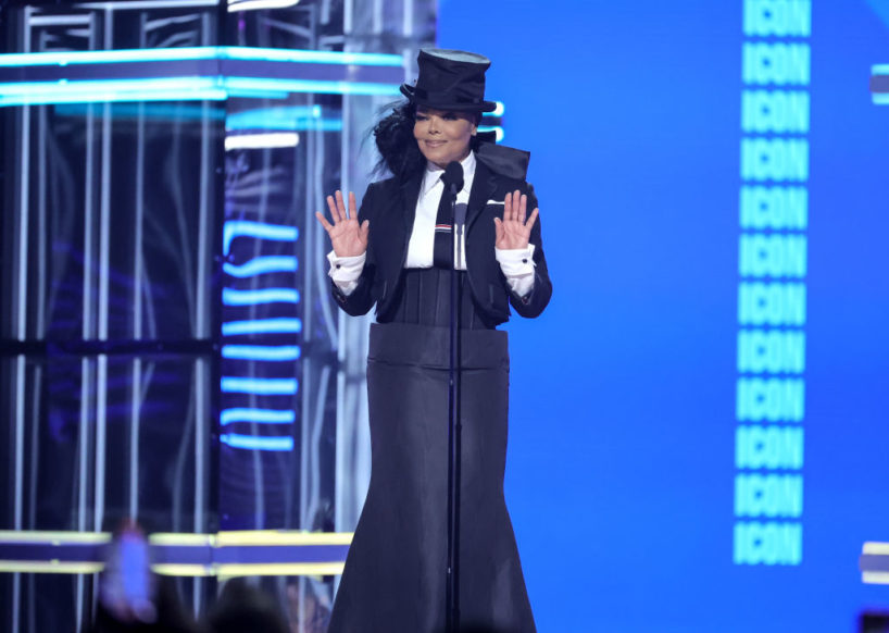 LAS VEGAS, NEVADA - MAY 15: Janet Jackson speaks onstage during the 2022 Billboard Music Awards at MGM Grand Garden Arena on May 15, 2022 in Las Vegas, Nevada.
