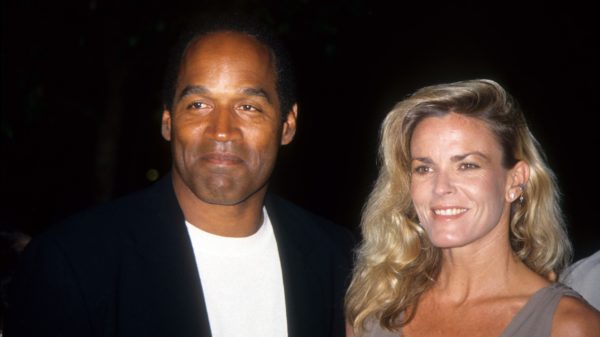 O.J. Simpson and Nicole Brown Simpson pose at the premiere of the "Naked Gun 33 1/3: The Final Isult" in which O.J. starred on March 16, 1994 in Los Angeles, California.
