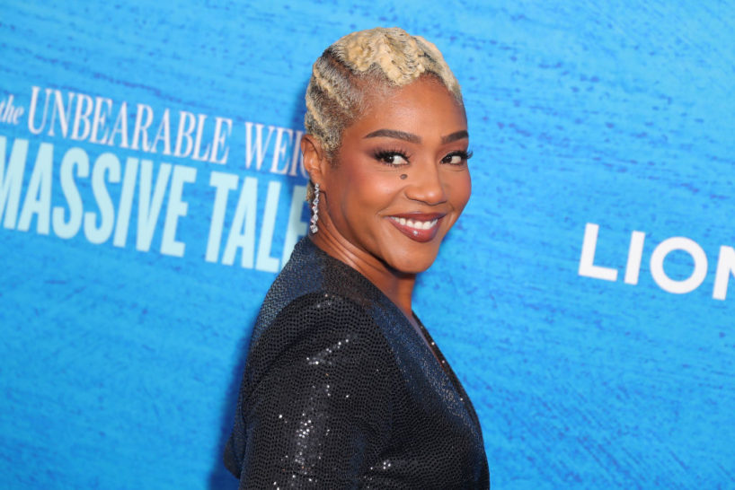 LOS ANGELES, CALIFORNIA - APRIL 18: Tiffany Haddish attends the Los Angeles special screening of "The Unbearable Weight of Massive Talent" at DGA Theater Complex on April 18, 2022 in Los Angeles, California.
