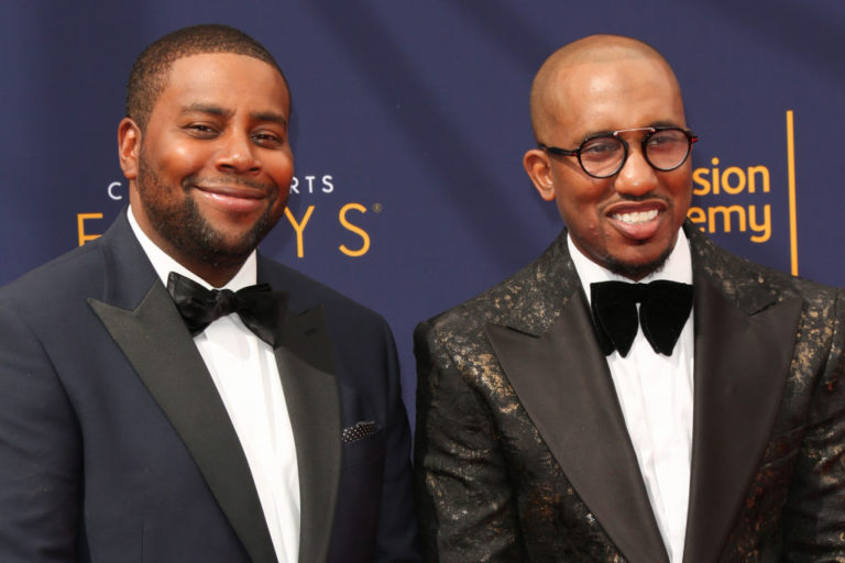 LOS ANGELES, CA - SEPTEMBER 09: Actors Kenan Thompson (L) and Chris Redd (R) attend the 2018 Creative Arts Emmy Awards - Day 2 at the Microsoft Theater on September 9, 2018 in Los Angeles, California.