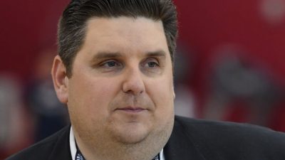 : Sportswriter Brian Windhorst attends a practice session at the 2018 USA Basketball Men's National Team minicamp