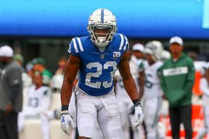 Colts cornerback Kenny Moore gets ready to line up before a snap against the Jets.