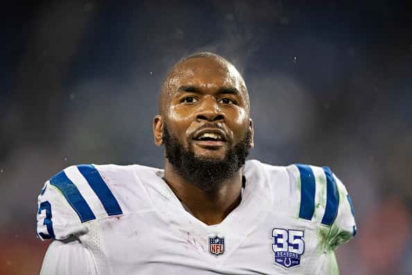 Darius Leonard #53 of the Indianapolis Colts on the field after a game against the Tennessee Titans at Nissan Stadium on Decembe