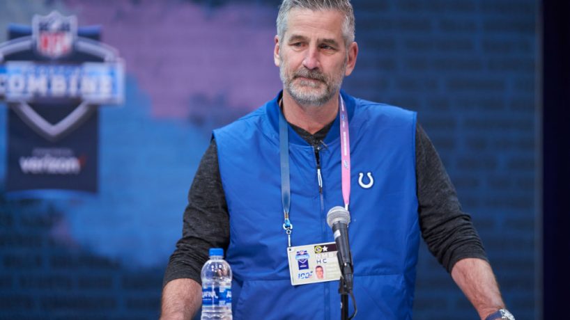 Colts head coach Frank Reich talks at the 2019 NFL Combine.