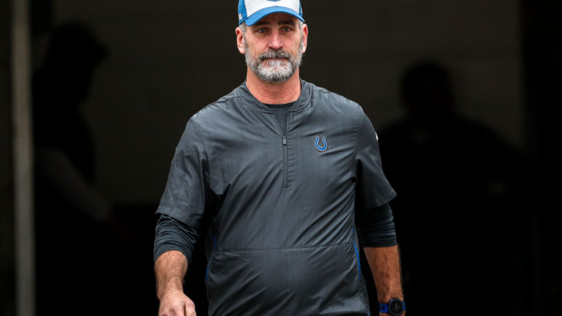 Colts head coach Frank Reich walks out of the tunnel before a game.