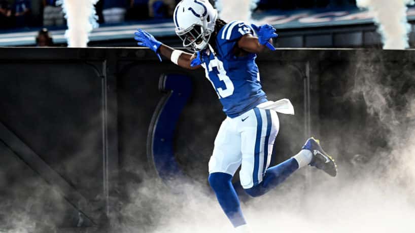 Colts wide receiver T.Y. Hilton exits the tunnel for a home game.