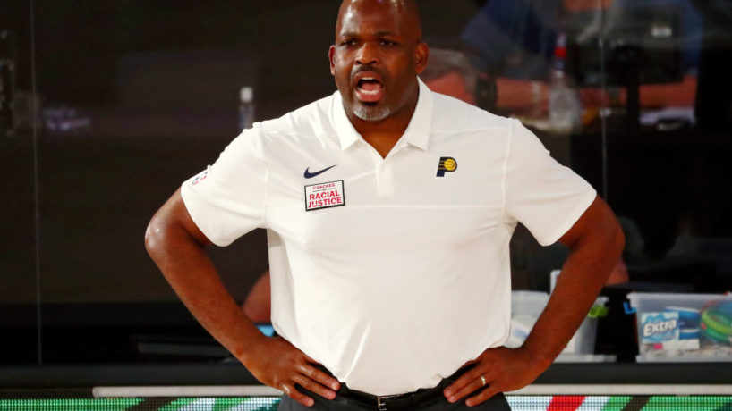 Pacers head coach Nate McMillan looks on from the sideline.