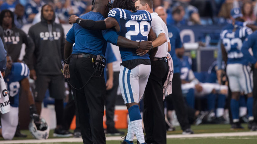 Colts safety Malik Hooker walks off the field.