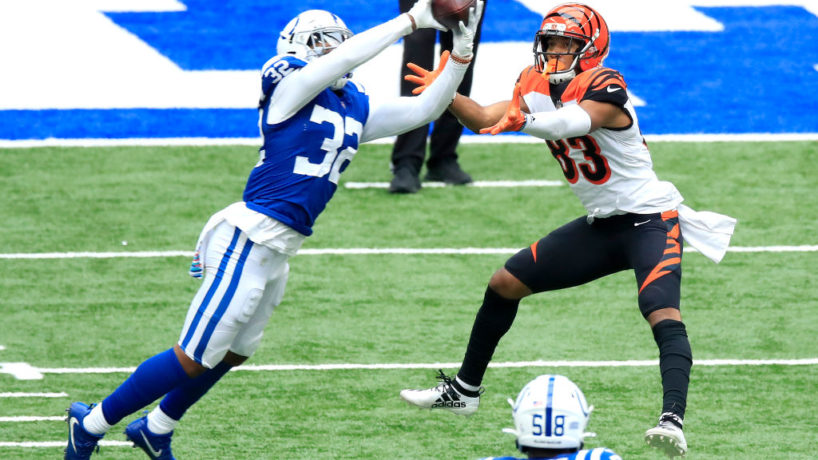 Colts safety Julian Blackmon records the interception.