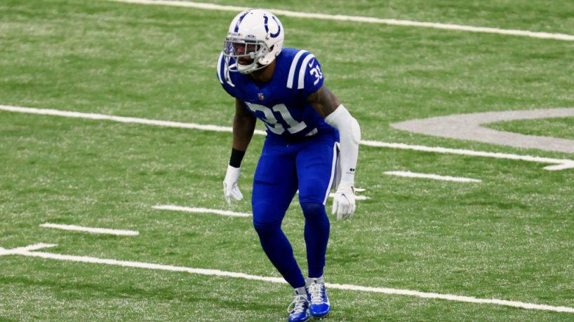 Colts S-Tavon Wilson lines up for a snap in 2020.