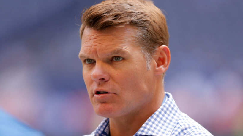 Colts GM-Chris Ballard looks on before a game.