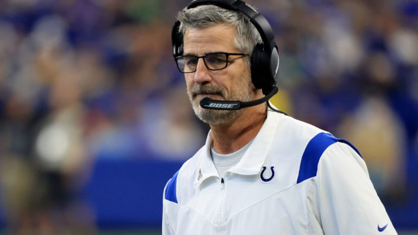 INDIANAPOLIS, INDIANA - SEPTEMBER 12: Head coach Frank Reich of the Indianapolis Colts on the sidelines in the game against the Seattle Seahawks at Lucas Oil Stadium on September 12, 2021 in Indianapolis, Indiana. (Photo by Justin Casterline/Getty Images)