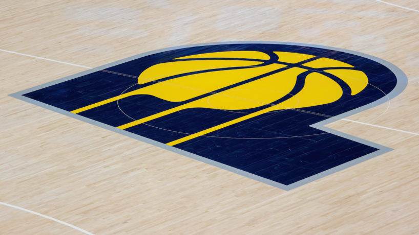 PACERS LOGO IN THE MIDDLE OF THE COURT