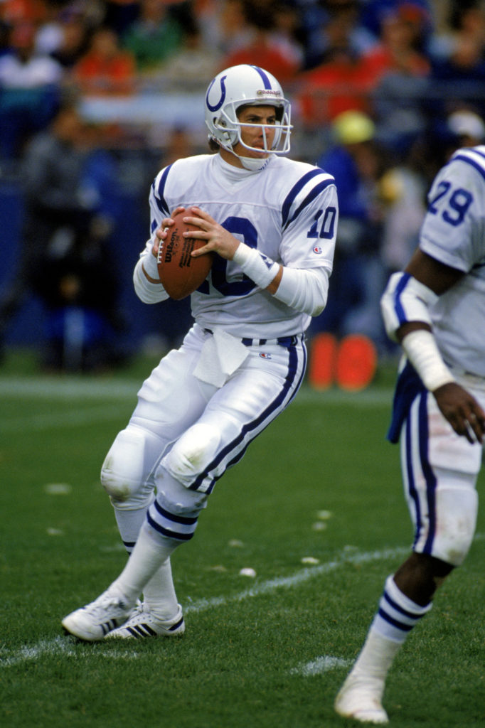 Quarterback Jack Trudeau #10 of the Indianapolis Colts