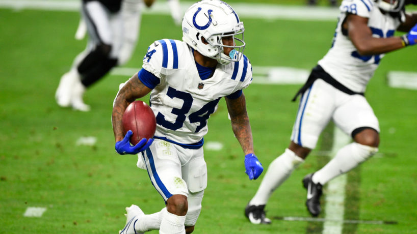 Colts CB-Isaiah Rodgers returns the ball.