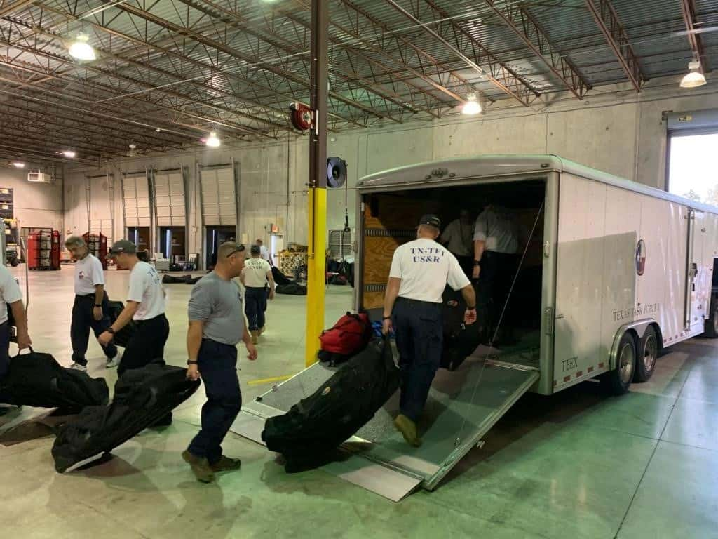 Texas task force one members load up for trip to Florida