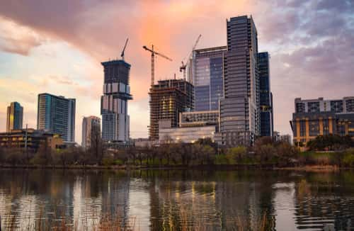 construction of Austin skyline