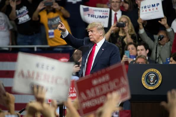 President Trump speaks at a campaign rally in Tennessee